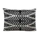 VELVET IKAT PILLOW COVER BLACK SILVER Q8